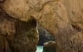 Caves and rock formations on the Algarve coast in Portugal